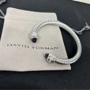 David Yurman Cable Classics Sterling Silver Amethyst Cable Cuff  7mm
